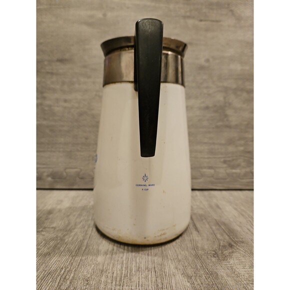 Vintage Corning Ware Coffee / Teapot 9 Cup Blue Cornflower - Picture 3 of 8